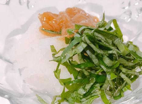 なめ茸おろし なめ茸おろし なめ茸おろし,大葉なめ茸おろし,青じそなめ茸おろしの写真素材