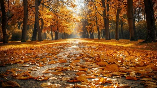 紅葉が美しい秋の小道 紅葉が美しい秋の小道の写真