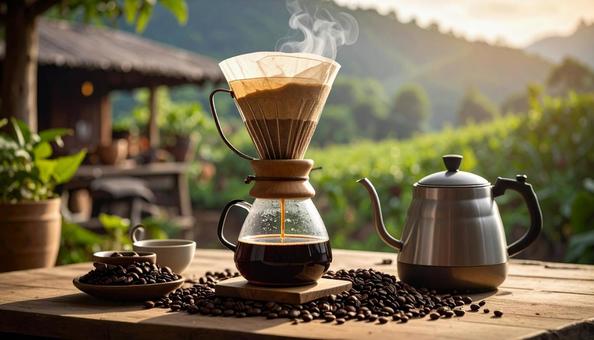 美味しそうなドリップコーヒー 美味しそうなドリップコーヒーの写真