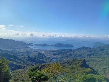 小豆島の風景 山,空,風景の写真素材