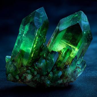 神秘的な光を放つ結晶 神秘的な光を放つ結晶の写真