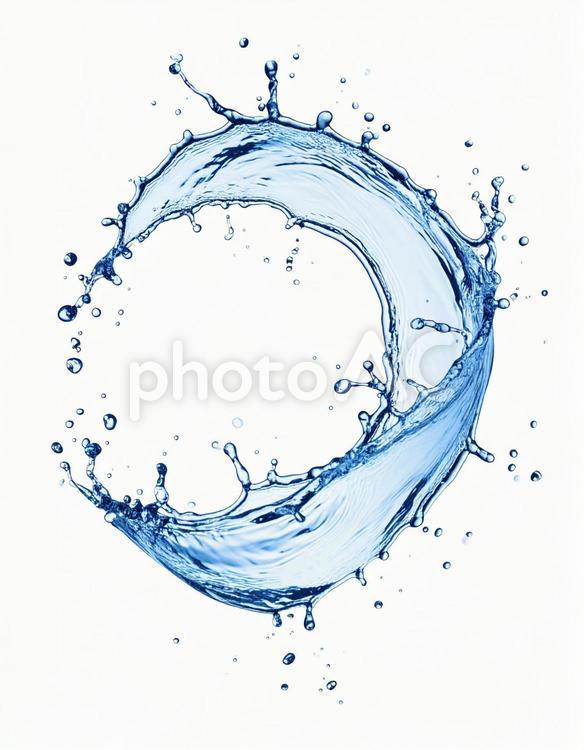 水しぶき 背景白 水しぶき,水,水滴の写真素材