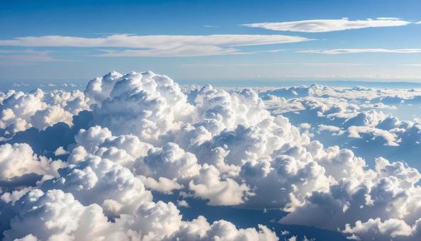 青空と白い雲 高積雲 青空と白い雲 高積雲の写真