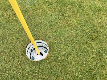 ゴルフ場のカップとピン ゴルフ,ゴルフ場,カップの写真素材