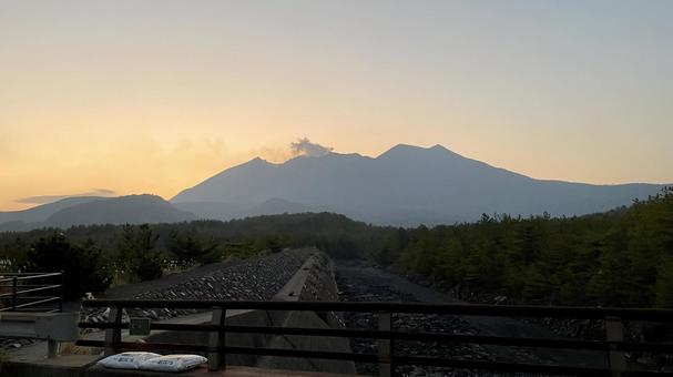桜島噴火前 桜島噴火前 桜島,火山灰,火山の写真素材