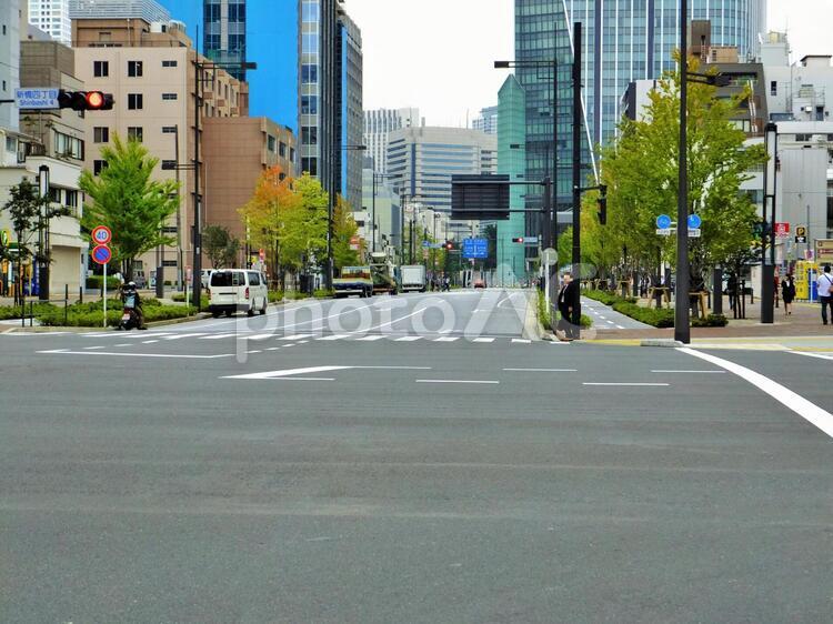 虎ノ門の風景２ 虎ノ門,横断歩道,車道の写真素材
