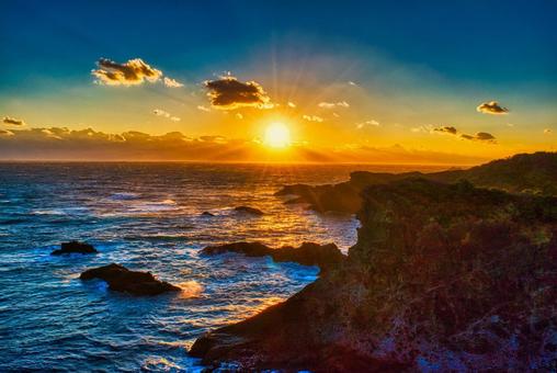 伊豆の夕焼け 伊豆の夕焼け 海,自然,縁起の写真素材