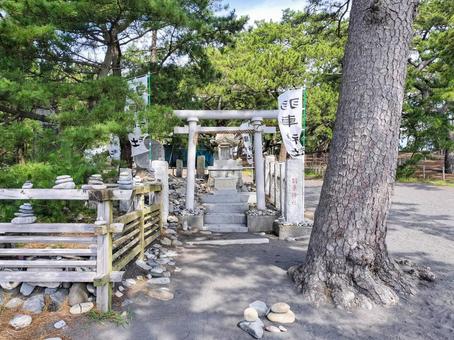 三保の松原の羽車神社 三保の松原の羽車神社の写真