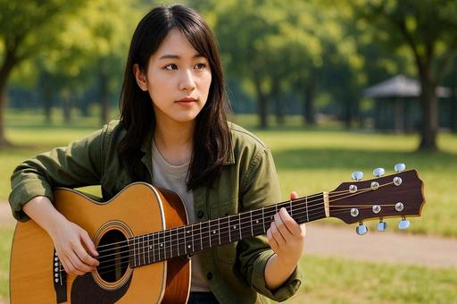 ギタリスト女子・アコースティックギター ギタリスト女子・アコースティックギターの写真