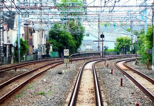 鉄道列車電車の線路フリー無料素材画像 電車,線路,レールの写真素材