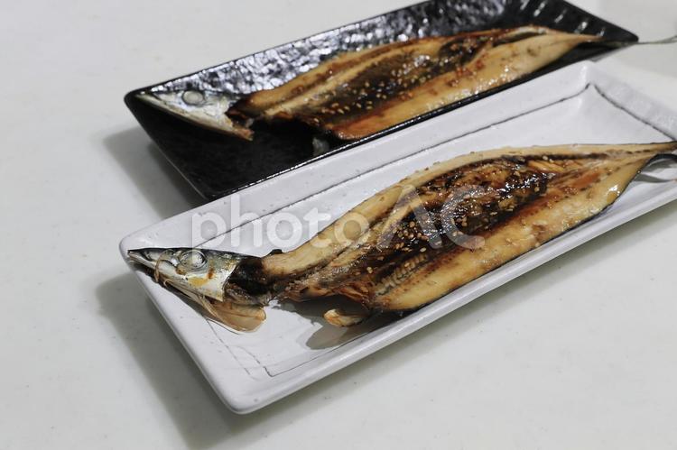 サンマの開き（焼き上がり） 秋刀魚,サンマ,開きの写真素材
