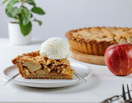 アップルパイとバニラアイス アップルパイとバニラアイスの写真