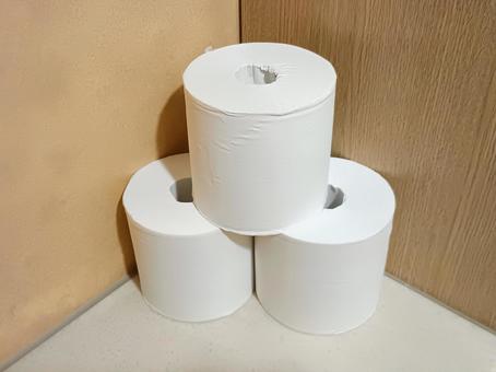 並べたトイレットペーパー② トイレットペーパー,トイレ,お手洗いの写真素材