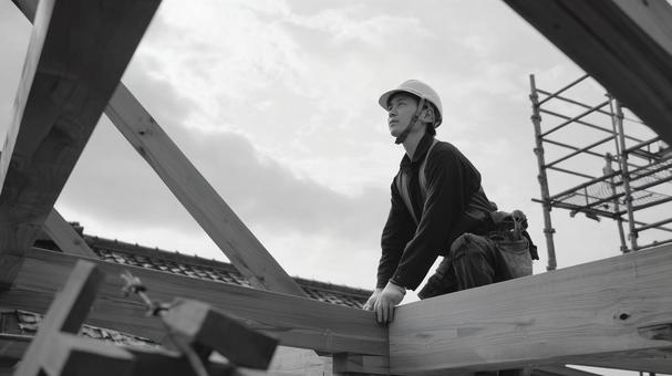 工事現場の男性 工事現場の男性の写真