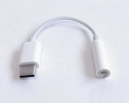 音声変換ケーブル1 usbーc,3.5mm,イヤホンジャックの写真素材