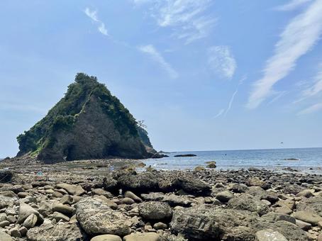 トンボロ　西伊豆 西伊豆,トンボロ,トンボロ現象の写真素材