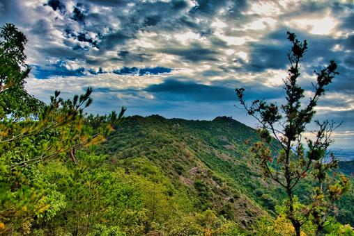 高御位山 播磨平野,山岳,平野の写真素材
