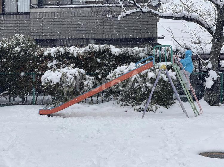 雪遊び 冬景色,景色,雪遊びの写真素材