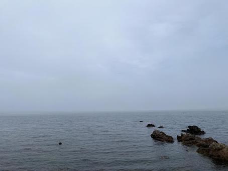Photo, sea, fog, cloudy weather, 