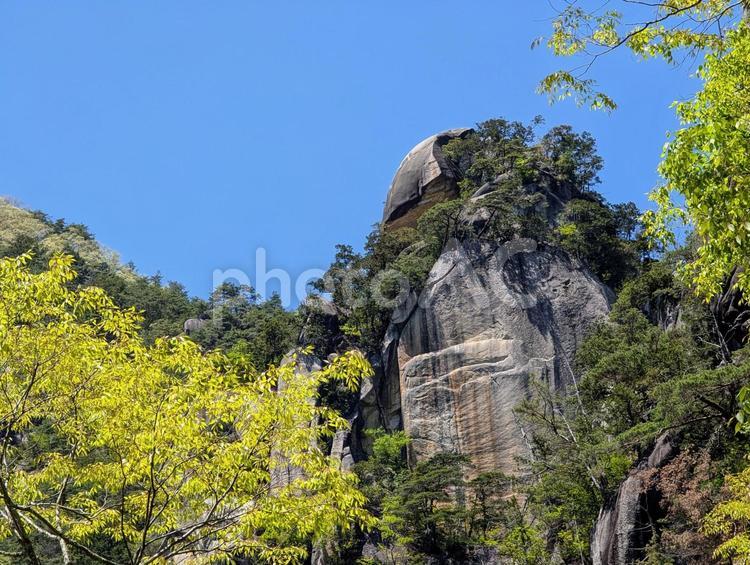 新緑の昇仙峡 昇仙峡,山,渓谷の写真素材