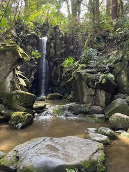 水辺 水辺 森,滝,木漏れ日の写真素材