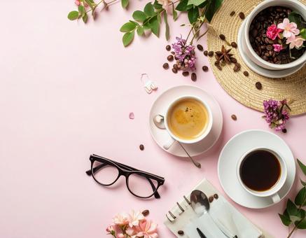 テーブルの上のコーヒー テーブルの上のコーヒーの写真