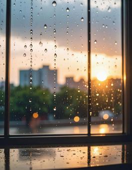 雨の街 雨の街の写真