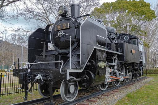 展示されているC11　蒸気機関車の写真