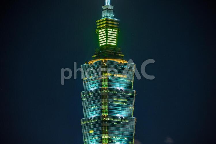 台北の象山から見える台北101の夜景 台湾,象山,台北の写真素材