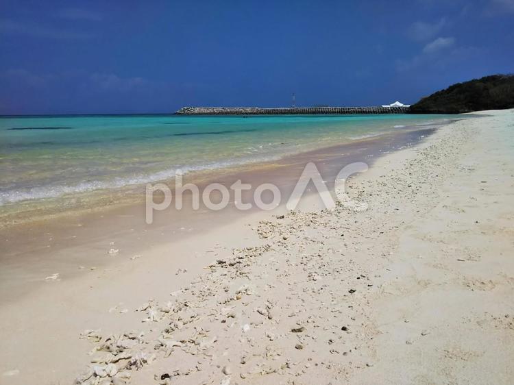 貝殻とサンゴの白い浜 波照間島,砂浜,ビーチの写真素材