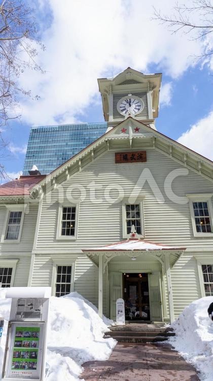 大雪の後の時計台 時計台,札幌市,北海道の写真素材