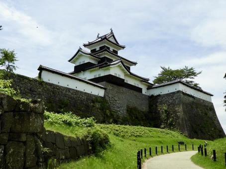 北側から見上げる白河小峰城御三階櫓2 北側から見上げる白河小峰城御三階櫓2の写真