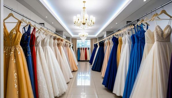 ドレスがかかる結婚式場のドレスルーム ドレスがかかる結婚式場のドレスルームの写真
