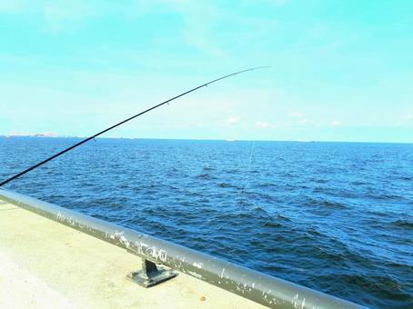 海釣り 釣り,つり,釣り竿の写真素材