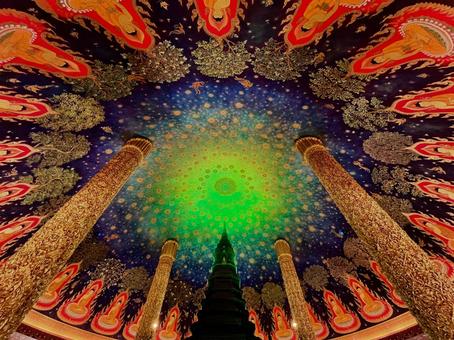 ワットパクナム 街並み,天井画,ワット・パクナムの写真素材