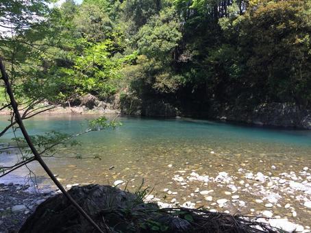 山の中の静かな川 山の中の静かな川 自然,川,青の写真素材