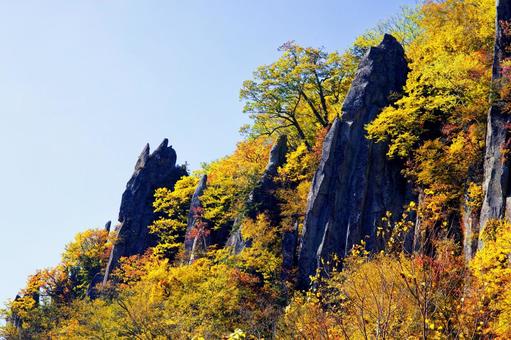 天人峡の紅葉 天人峡の紅葉 天人峡,天人峡温泉,北海道の写真素材
