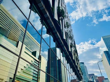 大阪の都会の風景 オフィスビル,オフィス街,都会の写真素材