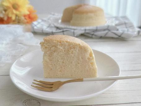 スフレケーキ スフレケーキ スフレチーズケーキ,スフレケーキ,ヨーグルトケーキの写真素材