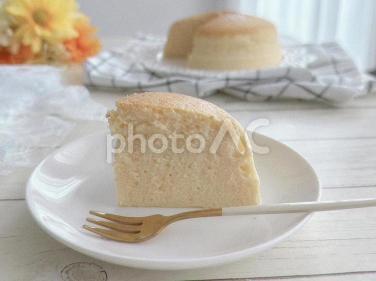 スフレケーキ スフレチーズケーキ,スフレケーキ,ヨーグルトケーキの写真素材