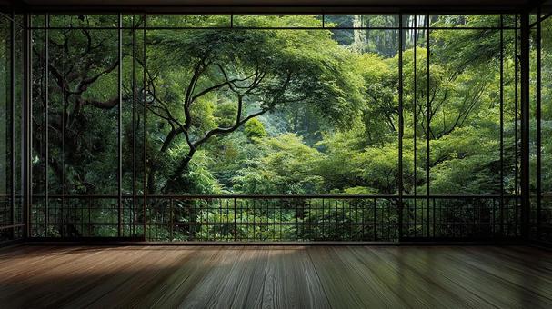 自然と調和した癒やしのウッドデッキ空間 自然と調和した癒やしのウッドデッキ空間の写真