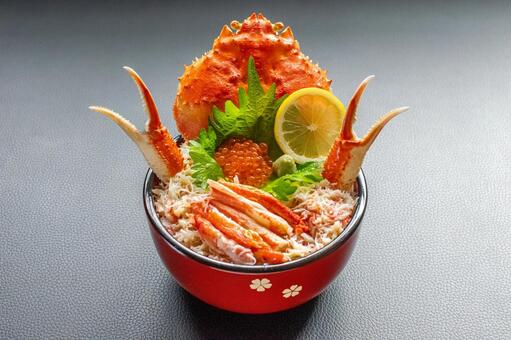 大ズワイガニの海鮮丼 大ズワイガニ,北海道,海鮮丼の写真素材