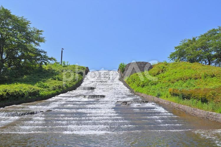みちのく杜の湖畔公園 公園,水,水面の写真素材