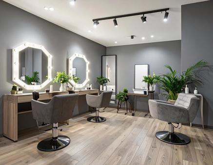 おしゃれな美容室インテリアの空間イメージ おしゃれな美容室インテリアの空間イメージの写真