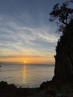Evening sky at Echizen Coast, Hokoshima, Fukui Prefecture, JPG