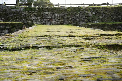福岡 秋月 瓦坂1 福岡 秋月 瓦坂1 瓦坂,杉の馬場,石垣の写真素材