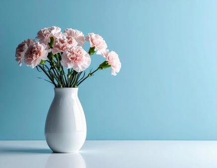 花瓶の中のカーネーション 花瓶の中のカーネーションの写真