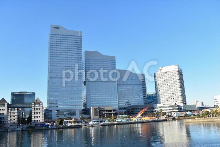横浜の街並み yokohama,うみ,お空の写真素材