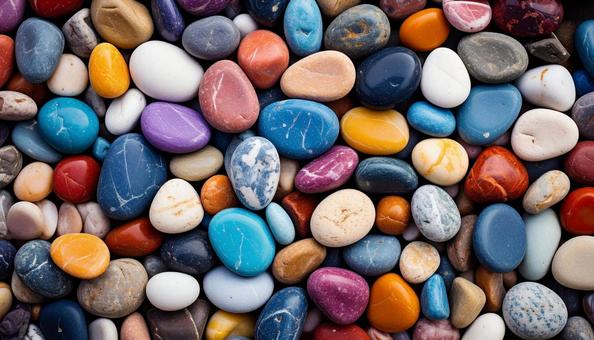 カラフルな玉砂利の敷材のテクスチャの写真