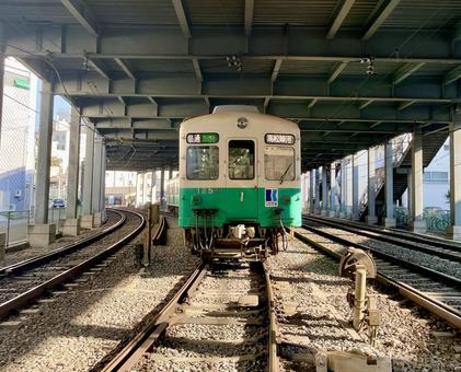 ことでん ことでん 鉄道,カーブ,線路の写真素材